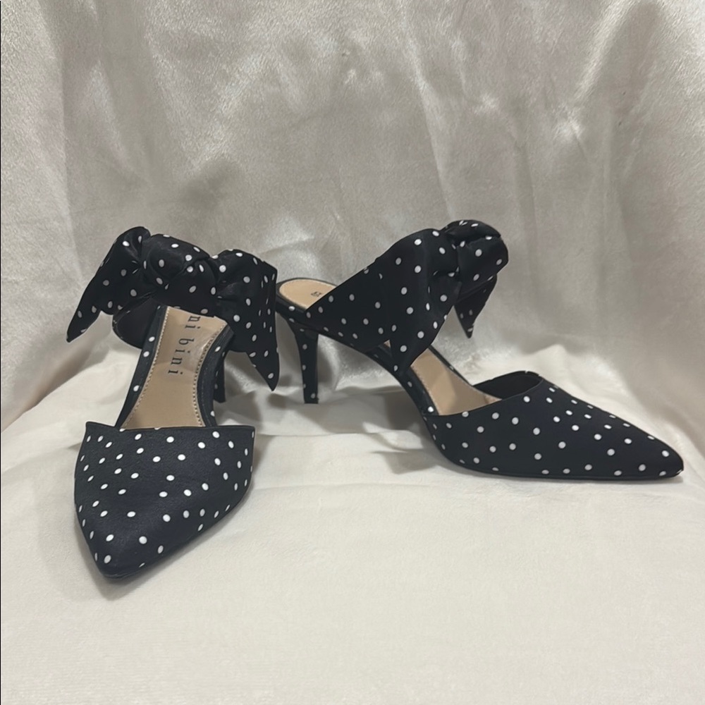 Gianni Bini Black and White Heels with Polka Dots
